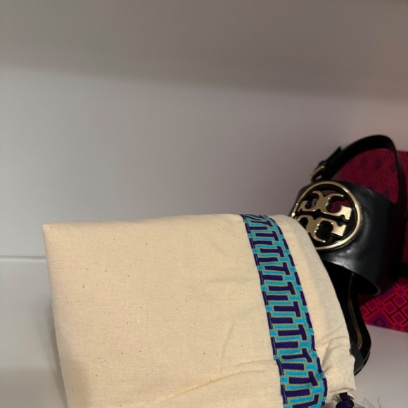 Tory Burch Metal Miller Double Strap Wedge Sandals. Brand New in Box with Bag - Picture 6 of 6